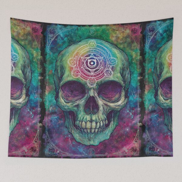 Item preview, Colorful Psychedelic Sugar Skull Illustration designed and sold by Piotrek0001.