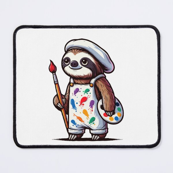 Item preview, Funny Artist Sloth – Cute Painter Sloth Gift Design designed and sold by CyfroweMysli.