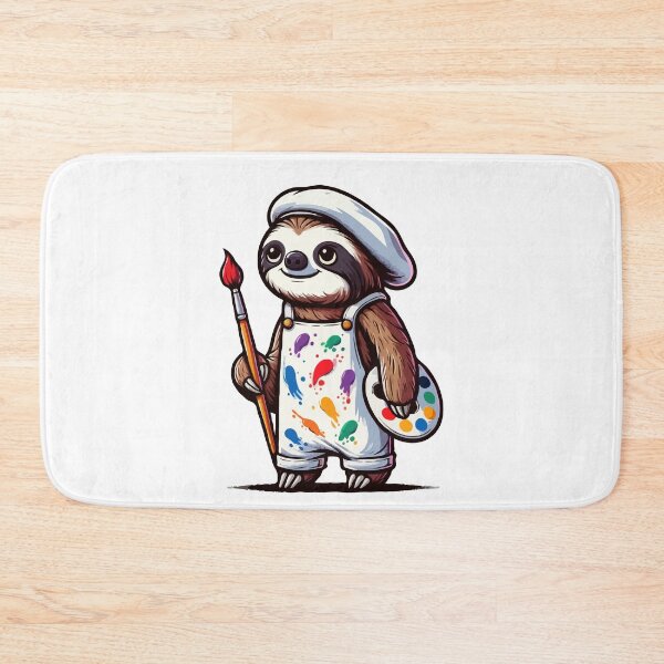 Item preview, Funny Artist Sloth – Cute Painter Sloth Gift Design designed and sold by CyfroweMysli.