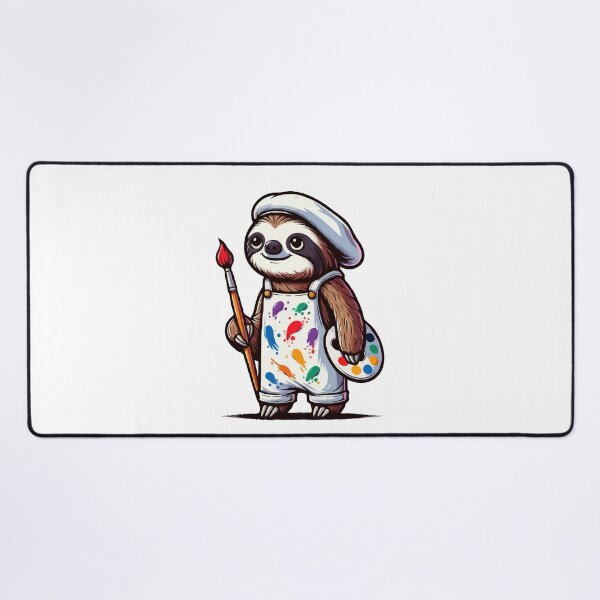 Item preview, Funny Artist Sloth – Cute Painter Sloth Gift Design designed and sold by CyfroweMysli.