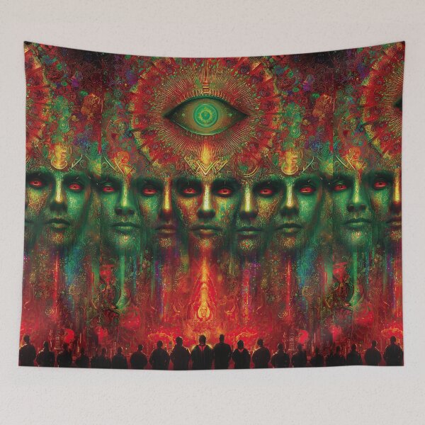 Item preview, Surreal Green Forest Faces Optical Illusion designed and sold by Piotrek0001.