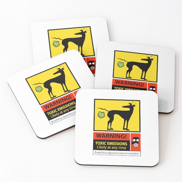 Toxic emissions hazard sign Coasters (Set of 4)