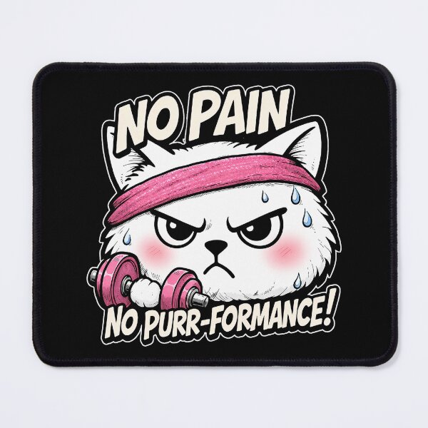 Item preview, No Pain No Purrformance Funny Cat designed and sold by AlvelinaCP.