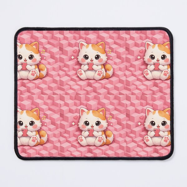 Item preview, Cute Cat Mobile Case Lattice design designed and sold by TinyOrbitsDesign.