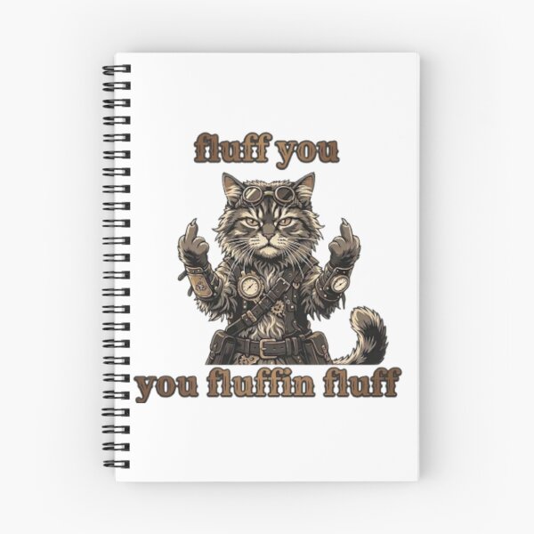 Item preview, Fluff You - Funny Steampunk Cat Middle Finger Pun designed and sold by Beto Santos.