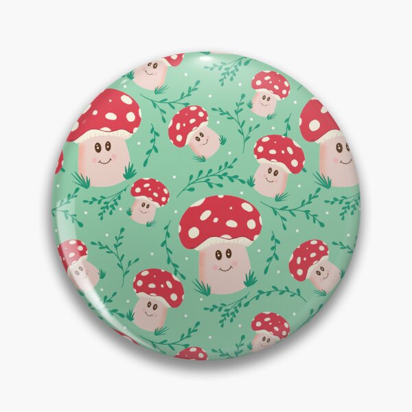 Item preview,  Cute Fungi Pattern Red on Green designed and sold by YaldiDesign.