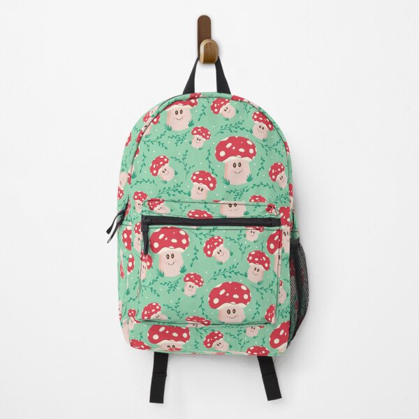 Item preview, Cute Fungi Pattern Red on Green designed and sold by YaldiDesign.