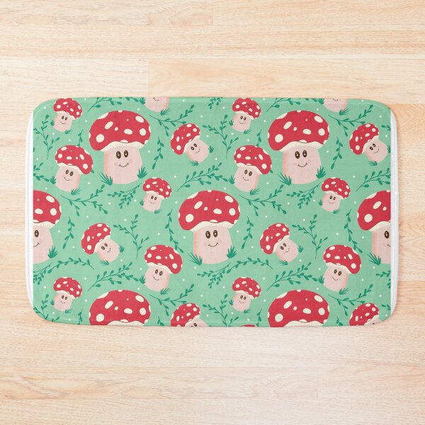 Item preview,  Cute Fungi Pattern Red on Green designed and sold by YaldiDesign.