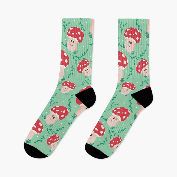 Item preview,  Cute Fungi Pattern Red on Green designed and sold by YaldiDesign.