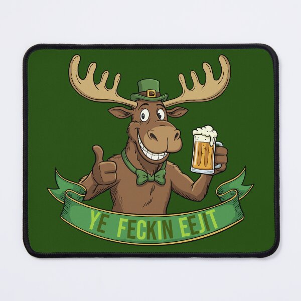 Item preview, Ye Feckin Ejit – Lucky Irish Moose with a Pint designed and sold by CARPIO Creations.