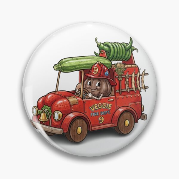 Item preview, Veggie Fire Dept. 9 – Whimsical Onion Firefighter Design designed and sold by Dogandesighn.