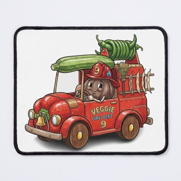Item preview, Veggie Fire Dept. 9 – Whimsical Onion Firefighter Design designed and sold by Dogandesighn.