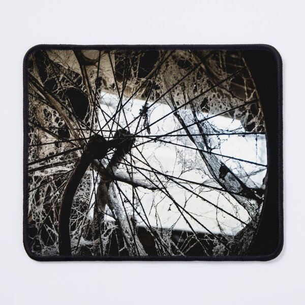 Item preview, Cobwebs on bicycle spokes in an old barn designed and sold by Michael Brewer.