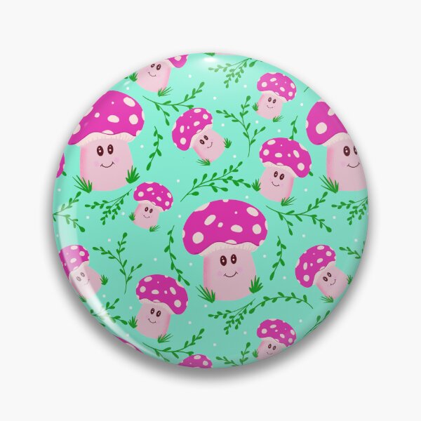 Item preview, Lindo patrón de hongos rosa sobre turquesa designed and sold by YaldiDesign.