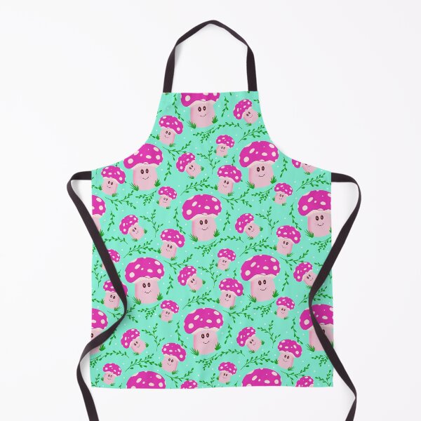 Item preview, Cute Fungi Pattern Pink on Turquoise designed and sold by YaldiDesign.