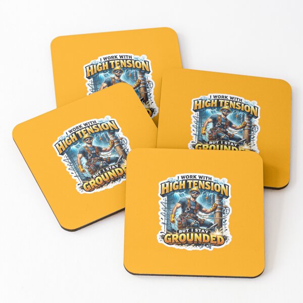 Item preview, I Work With High Tension But I Stay Grounded Sticker designed and sold by Scro-Ciob-Shop.