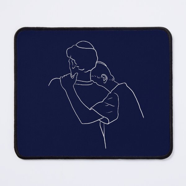 Item preview, Two Boys Wearing Kippahs Line Art designed and sold by Ekaterina Khozatskaya.