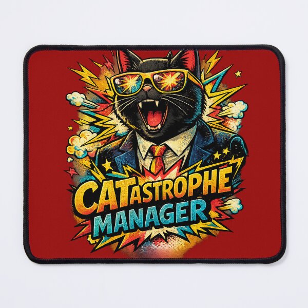 Item preview, Pop Art “CATastrophe Manager” Funny Cat designed and sold by Cosmic Meme Factory.