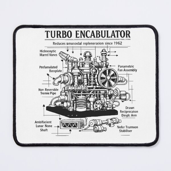 Item preview, Turbo Encabulator Blueprint Diagram T-Shirt – Vintage Engineering Schematic Nerd Humor Design designed and sold by MAF_Merch.