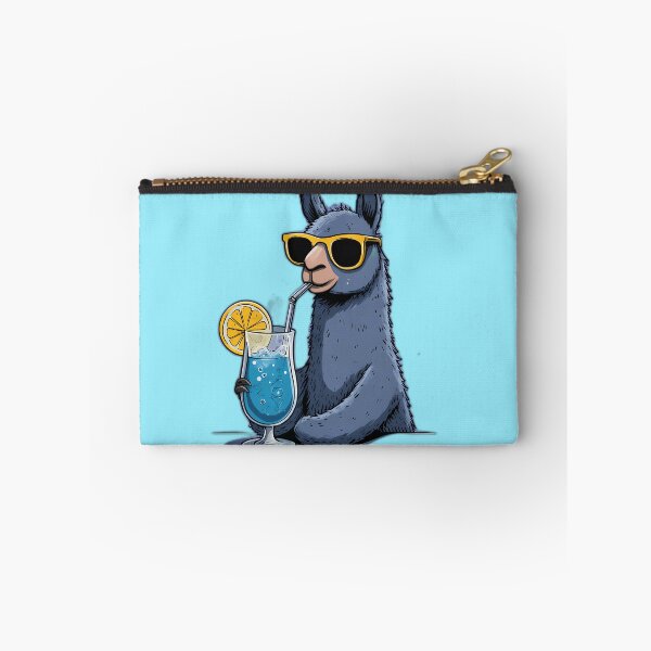 Item preview, Blue Lagoon Llama in Yellow Shades – Cool Summer Cocktail Sip Illustration designed and sold by Beachy Beasts.