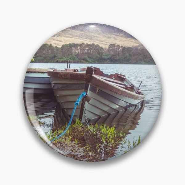 Item preview, Anchored Rowboats on a Quiet Connemara Lake designed and sold by AshleyMobleyArt.