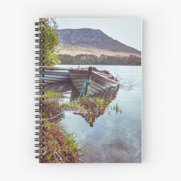 Item preview, Anchored Rowboats on a Quiet Connemara Lake designed and sold by AshleyMobleyArt.