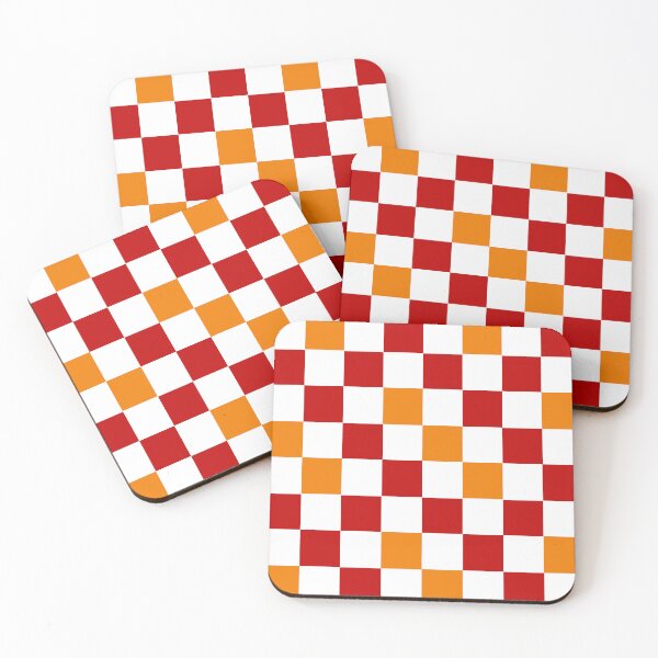 Item preview, Red White Orange Checkered Pattern Design  designed and sold by PatternTitan.