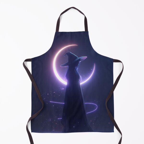 Item preview, Crescent Witch Silhouette – Neon Moon Anime Magic designed and sold by NeonHorizon Studio.