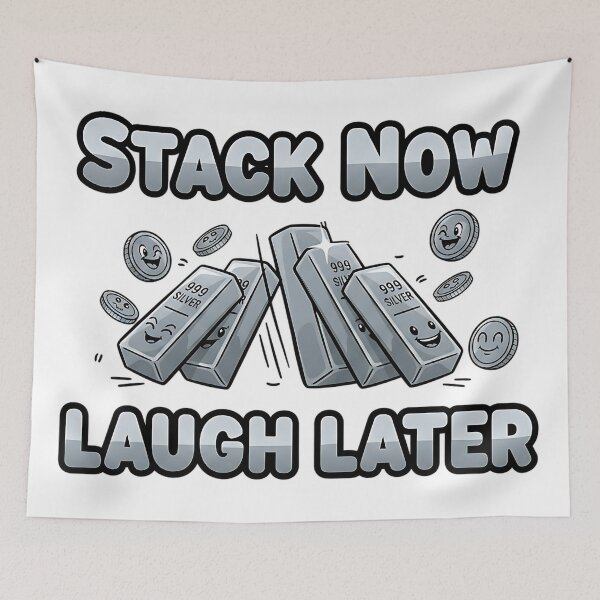 Item preview, stack now laugh later silver stacker humor designed and sold by ArtDesignTp.
