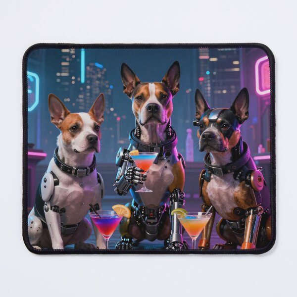 Item preview, Cyberpunk Boston Terriers - Neon Night Cocktail Party designed and sold by paplyy.