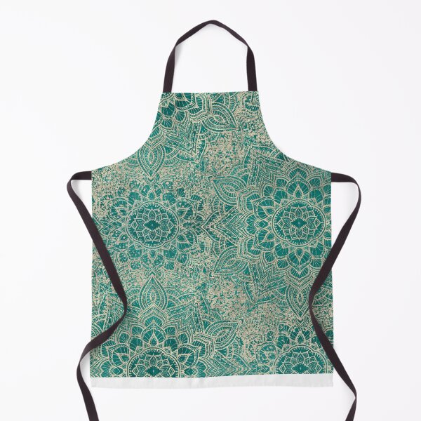 Item preview, Elegant Golden Teal Art Deco Mandala Boho Geometry Pattern designed and sold by Bloomery Decor.