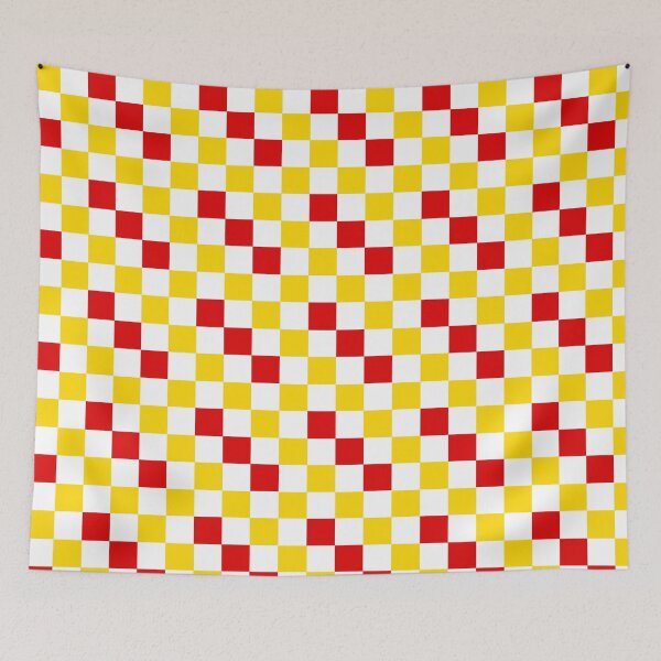 Item preview, Red White Yellow Checkered Pattern Design  designed and sold by PatternTitan.
