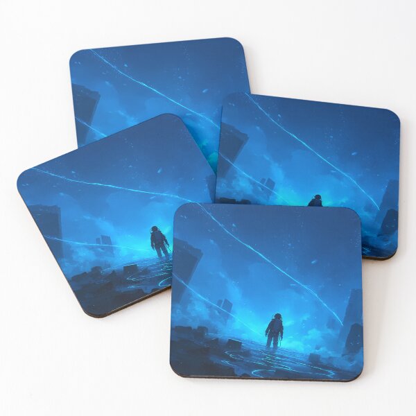 Item preview, Cobalt Horizon Explorer – Blue Anime Astronaut Solitude designed and sold by NeonHorizon Studio.