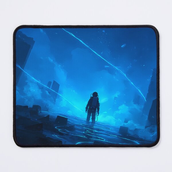 Item preview, Cobalt Horizon Explorer – Blue Anime Astronaut Solitude designed and sold by NeonHorizon Studio.