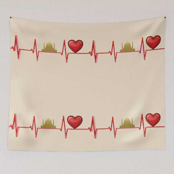 Item preview, Heartbeat of Faith (V.2) - Sacred Kaaba & Madina Life Pulse Art designed and sold by D-Islamic.