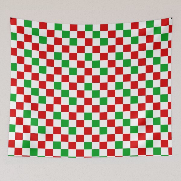 Item preview, Red White Green Checkered Pattern Design  designed and sold by PatternTitan.