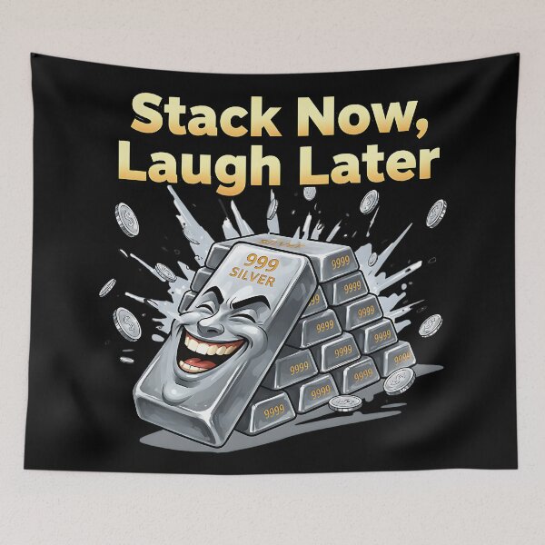 Item preview, stack now laugh later silver collector humor designed and sold by ArtDesignTp.