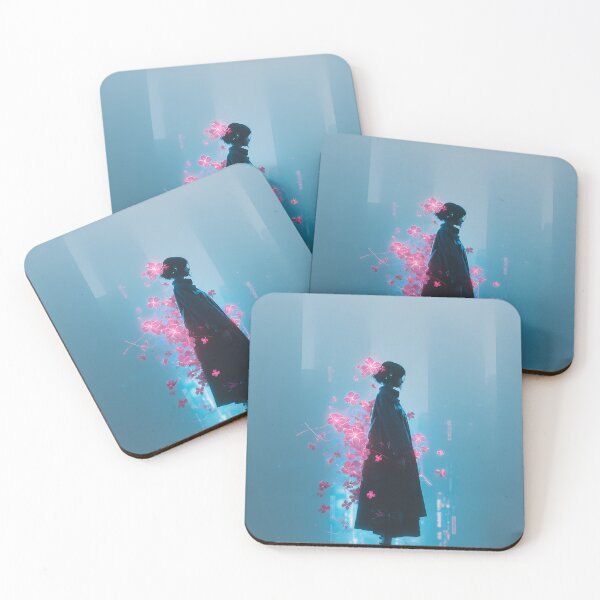 Item preview, Neon Blossom Drifter – Cyber Floral Anime Silhouette designed and sold by NeonHorizon Studio.