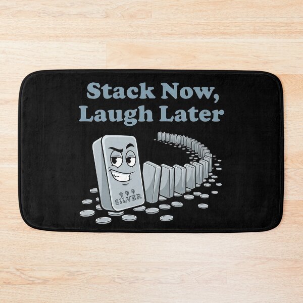 Item preview, stack now laugh later funny silver stacker quote designed and sold by ArtDesignTp.