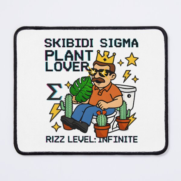 Item preview, Skibidi Sigma Plant Lover Rizz Level Infinite Monstera T-Shirt designed and sold by AnnDesignStudio.