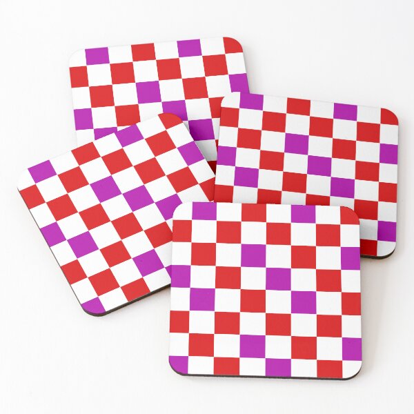 Item preview, Red White Purple Checkered Pattern Design  designed and sold by PatternTitan.