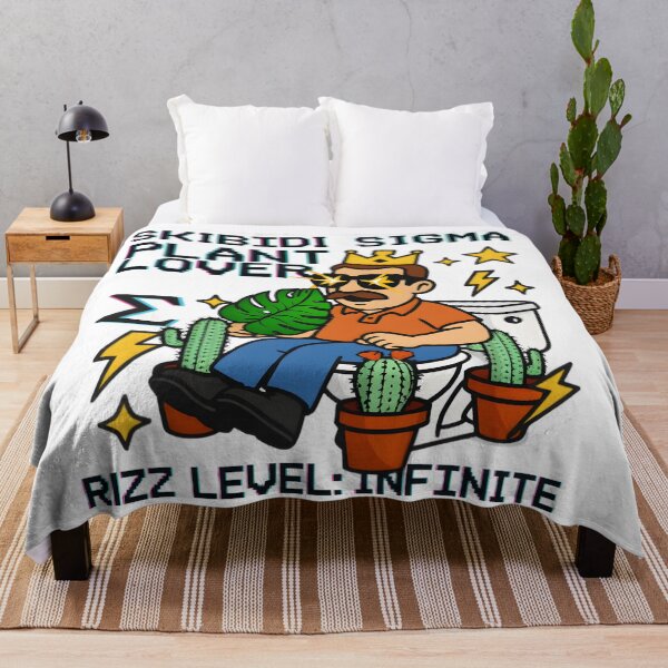 Item preview, Skibidi Sigma Plant Lover Rizz Level Infinite Monstera T-Shirt designed and sold by AnnDesignStudio.
