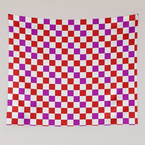 Item preview, Red White Purple Checkered Pattern Design  designed and sold by PatternTitan.