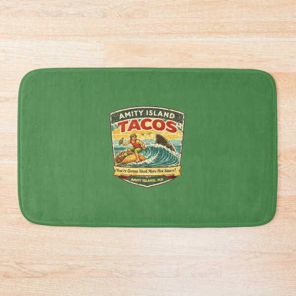 Item preview, Funny Shark Taco Surf Shirt Amity Island Tacos Vintage Beach Parody designed and sold by GhostDawgs.