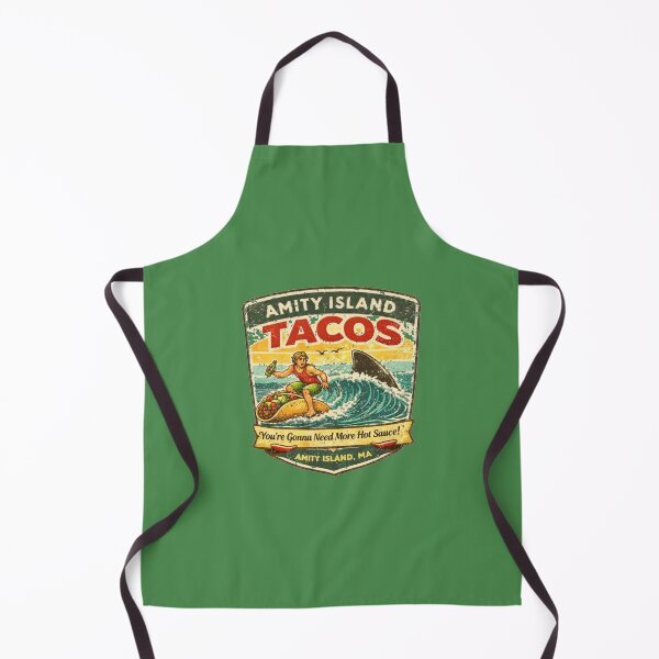 Item preview, Funny Shark Taco Surf Shirt Amity Island Tacos Vintage Beach Parody designed and sold by GhostDawgs.