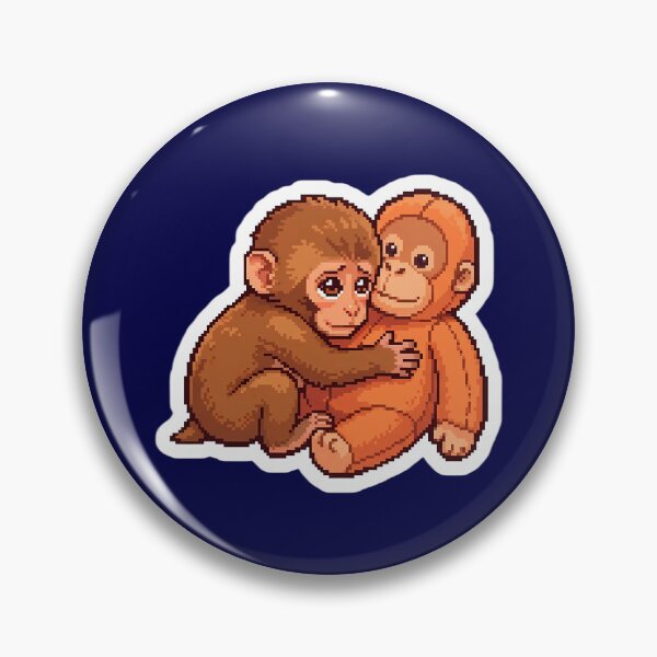 Item preview, Punch Monkey with Plushie - Cute Japanese Macaque designed and sold by PixelAlchemyHQ.