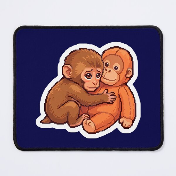 Item preview, Punch Monkey with Plushie - Cute Japanese Macaque designed and sold by PixelAlchemyHQ.