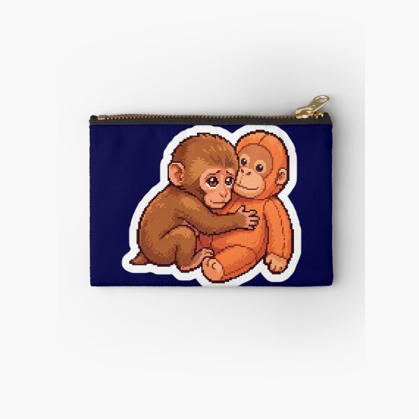 Item preview, Punch Monkey with Plushie - Cute Japanese Macaque designed and sold by PixelAlchemyHQ.