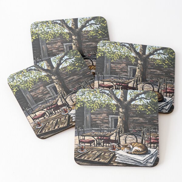 Item preview, Turkish Backgammon & Tea Time with Cat - Oil Painting Art designed and sold by Ascend777.