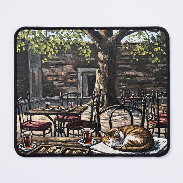 Item preview, Turkish Backgammon & Tea Time with Cat - Oil Painting Art designed and sold by Ascend777.
